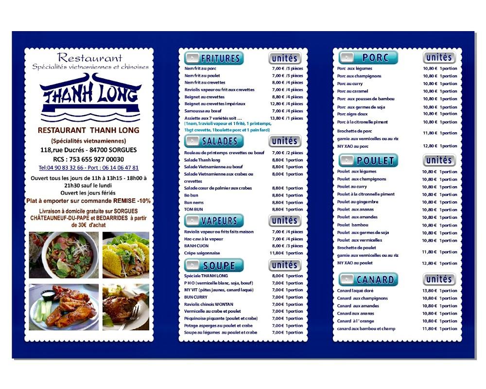 Thanh Long Restaurant - Menu Image 2